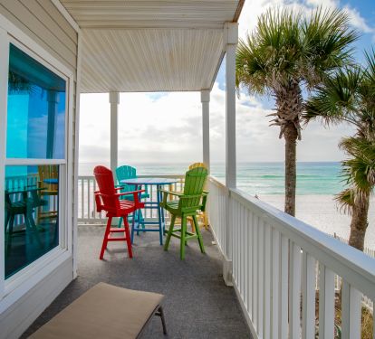 Large deck with multiple seating options