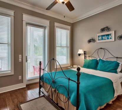 Second floor guest bedroom viewed from entry door.
