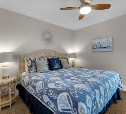 King size bed in the second bedroom - a true favorite feature in our condo