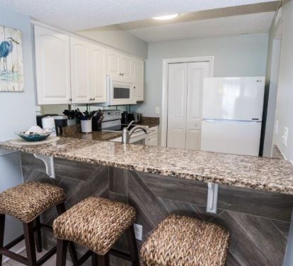 Kitchen with Bar Seating for 3