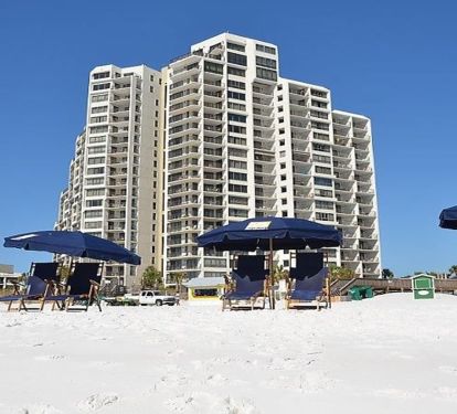 BEACHSIDE 2 BUILDING FROM THE WATER.  UNIT IS ON THE LEFT 15TH FLOOR 