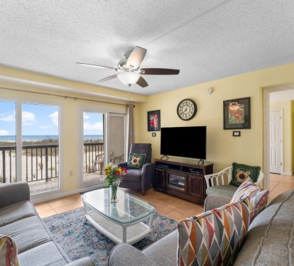 Living room with view of Gulf of Mexico.