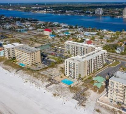 View of the building from the beach, you are just steps away from paradise.
