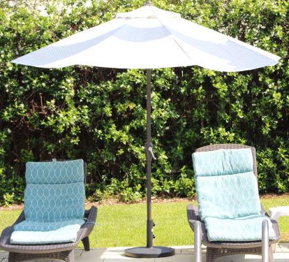 Lounge chairs with umbrella