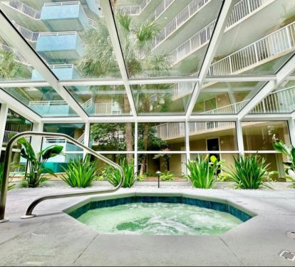 Hot Tub and Sauna surrounding the Beautiful Gardens