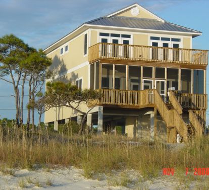 View of the house from the beach