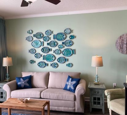 Living room with sleeper sofa couch