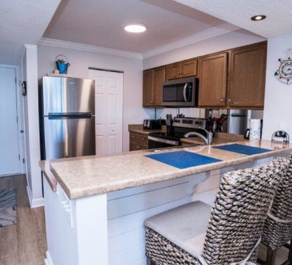 Kitchen with Bar Seating for 2