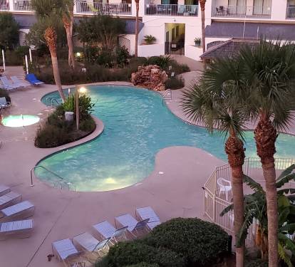 Pool with waterfall