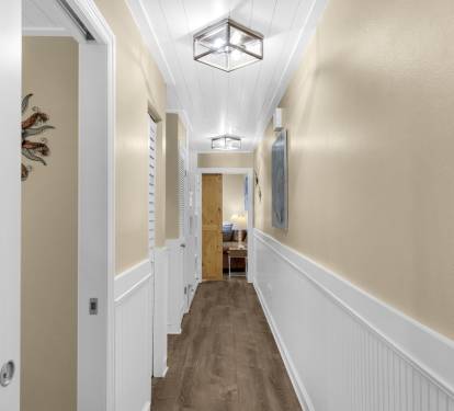 Beautiful entrance with barn door privacy from sleeping area