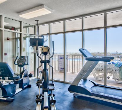 Work out in the poolside and Gulf front gym!