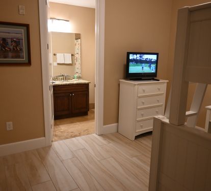 Bunk Room Has TV/DVD/DVR, En-Suite Bath With Tub/Shower Combo.