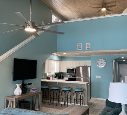 Looking upstairs to Loft Bedroom area from the Living Area