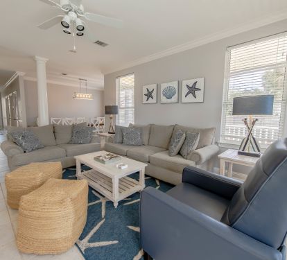 Open living room- Gas fireplace
