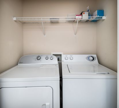 Full sized washer and dryer in the condo so no need to over pack!