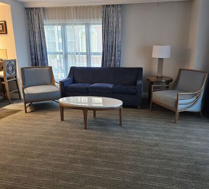 Spacious Living Room with plenty of seating for everyone.