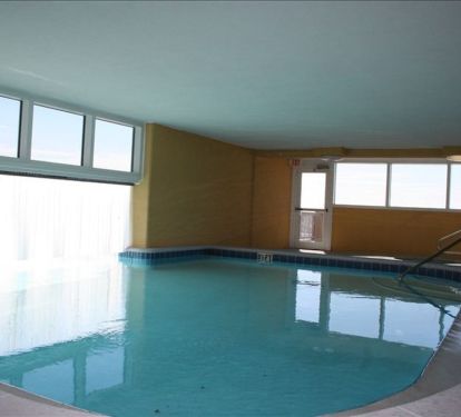 Indoor portion of the pool. Heated end of Nov. thru Mar.