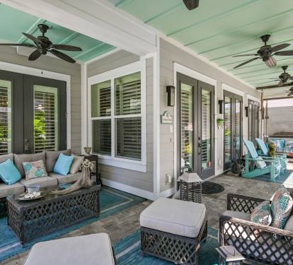Deck Living room couch, 2 big chairs, 2 adirondack chairs&amp; single bed size swing
