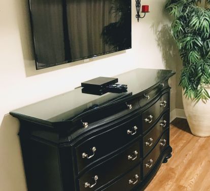 Large 55" TV in master bedroom