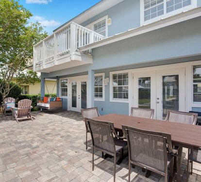 Another view of the oversized patio.