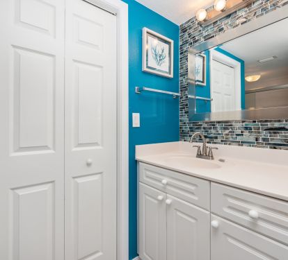 Master bathroom with large closet