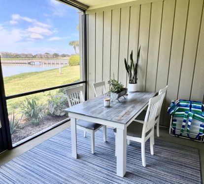 Enjoy, coffee, a meal or happy hour on our patio dining table.