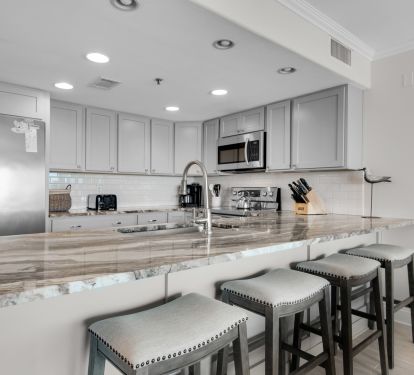 A kitchen so stunning that you will feel right at home, or maybe even better