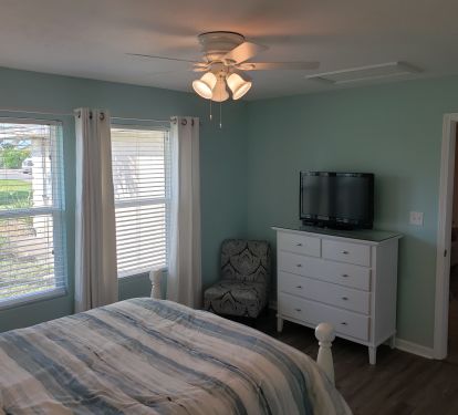 Queen bedroom off the living area