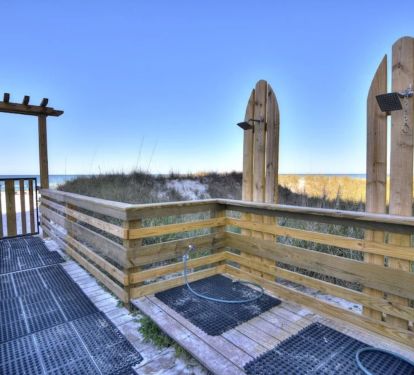 Beach entrance with showers