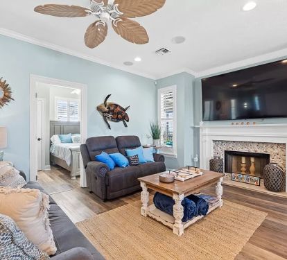 Living Room with 70" Smart TV