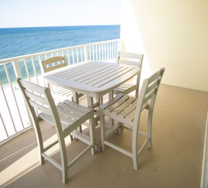 Tall Polywood table/chairs... Great place to watch to dolphins swim by 
