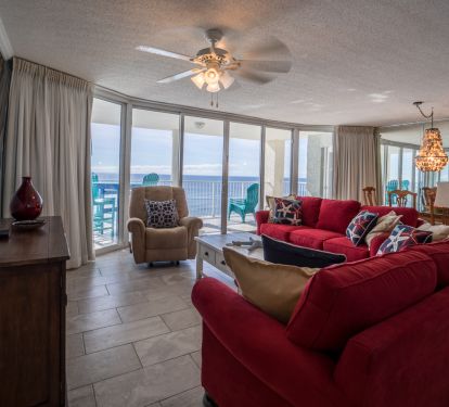 It's all about the view.  Large 65" screen mounted smart TV with cable.