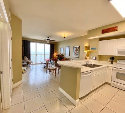 Kitchen/living area with view of gulf!