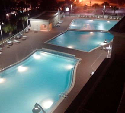 View of pools from our 5th floor balcony