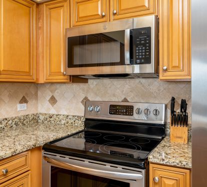 The kitchen is well-stocked so you will enjoy the comforts of home if dining in