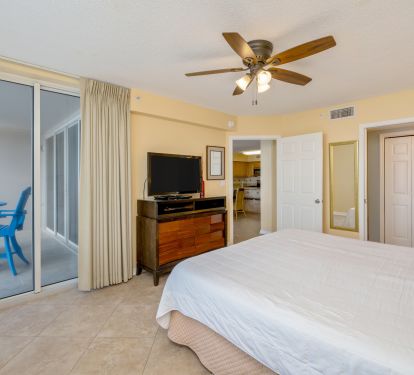 You can access the balcony from the living room and master suite