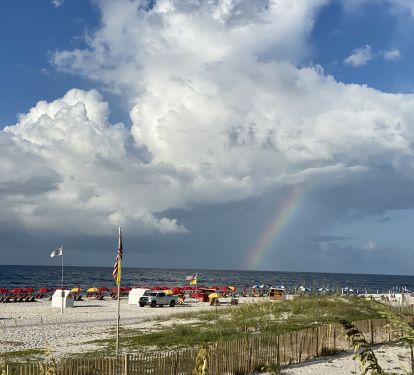 Beach with rental chairs 
