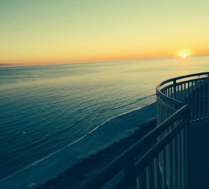 View looking west from our balcony of the beautiful sunset