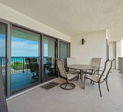 Enjoy morning coffee on the beachside deck