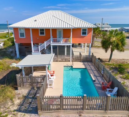 Back of home and pool