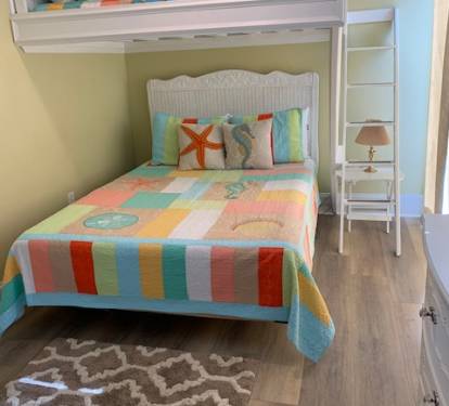 2nd bedroom with queen bed bottom and full bunk top