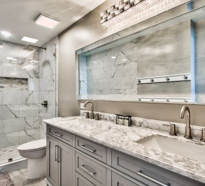 Master attached bathroom with walk-in shower