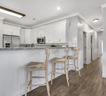 Gourmet eat-in kitchen with breakfast bar