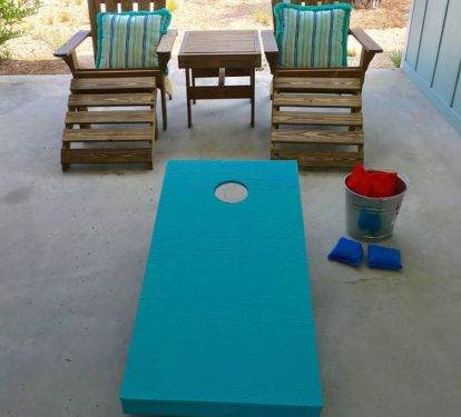 Shaded area under the deck...