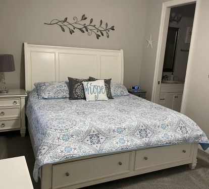 Second master has a king bed and its own private bath