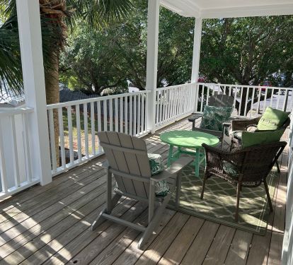 2nd Floor porch attached to the 2 bedrooms overlooking the large yard