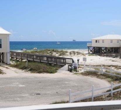 Our beautiful view! And our neighborhood boardwalk just across the street