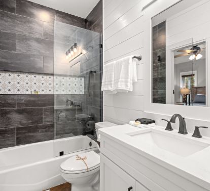 Full length tile niche, luxury tile.