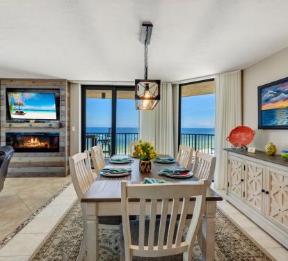 Dining area with access to patio