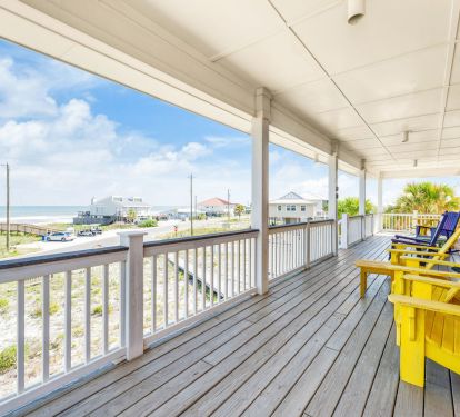 Porch overlooking the beach